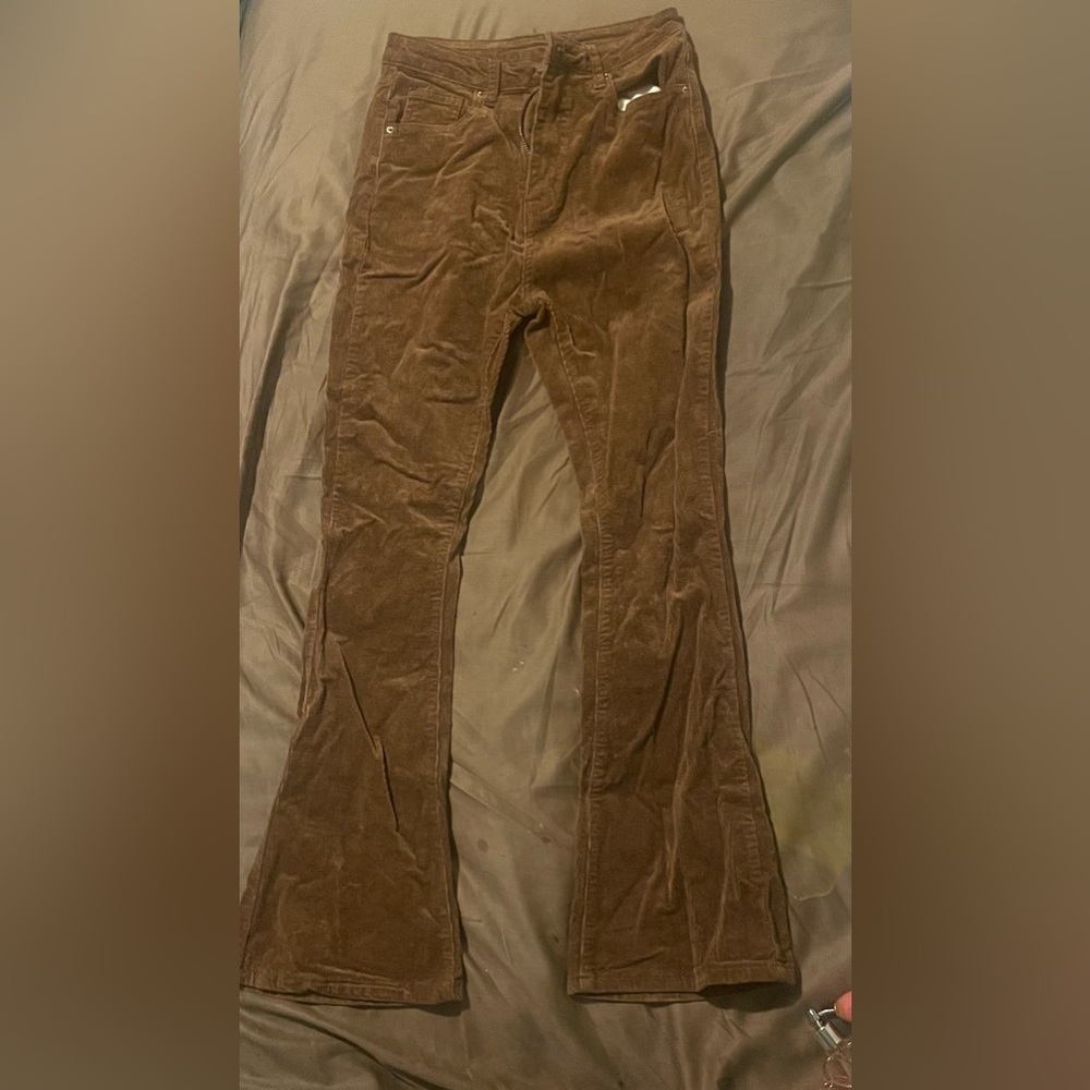 Brown Corduroy Flare Pants